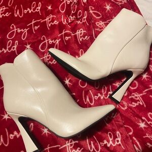 Elegant Cream Ankle Boots